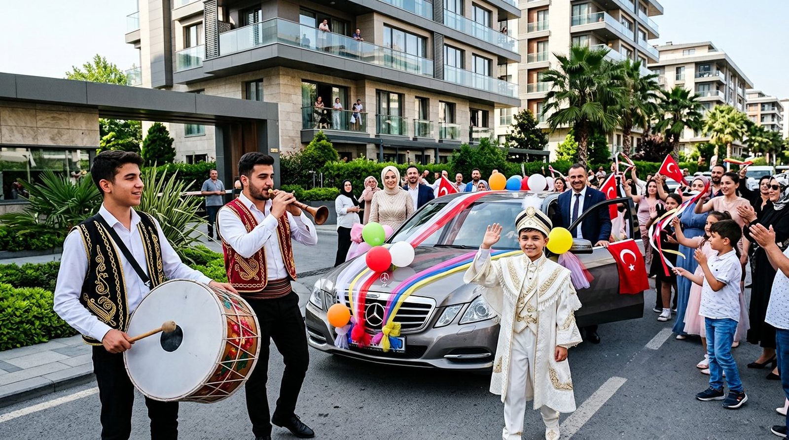 Sünnet konvoyunda davul zurna